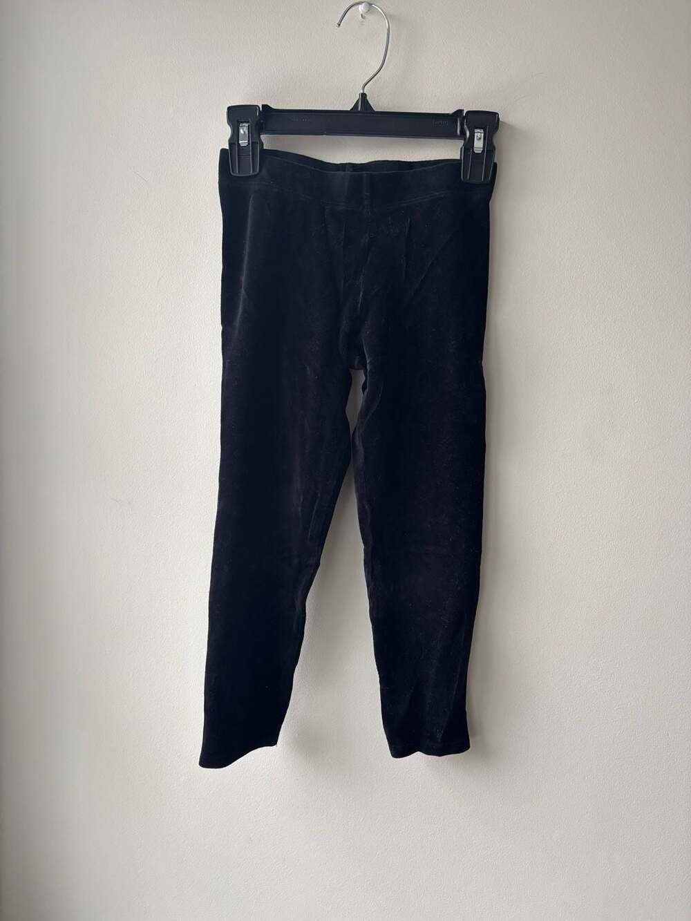Mini Boden Girls Black Cotton Velour Leggings Size 6-7Y